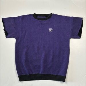 007 - VINTAGE 90s KSU KANSAS STATE UNIVERSITY WILDCATS SHORT SLEEVE SWEATSHIRT